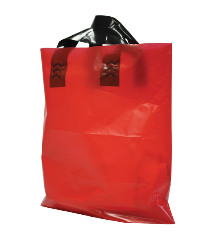 Schlaufentragtasche MDPE rot 400x400+80 mm 