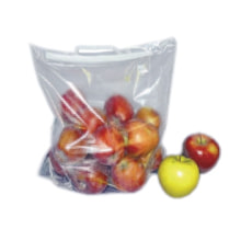 Bügeltragtasche Früchte 400x380+80 mm, natur LDPE 50 