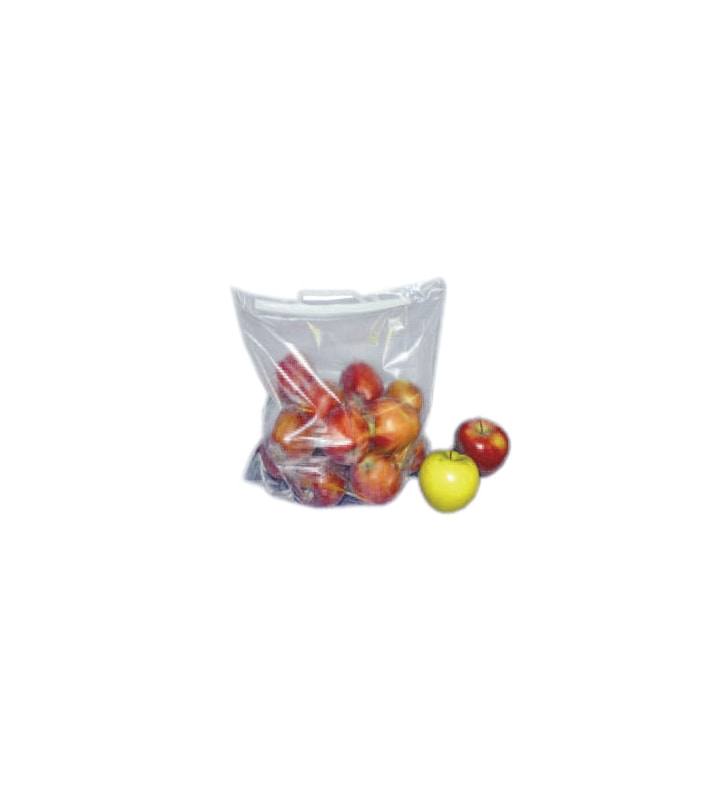 Bügeltragtasche Früchte 400x380+80 mm, natur LDPE 50 