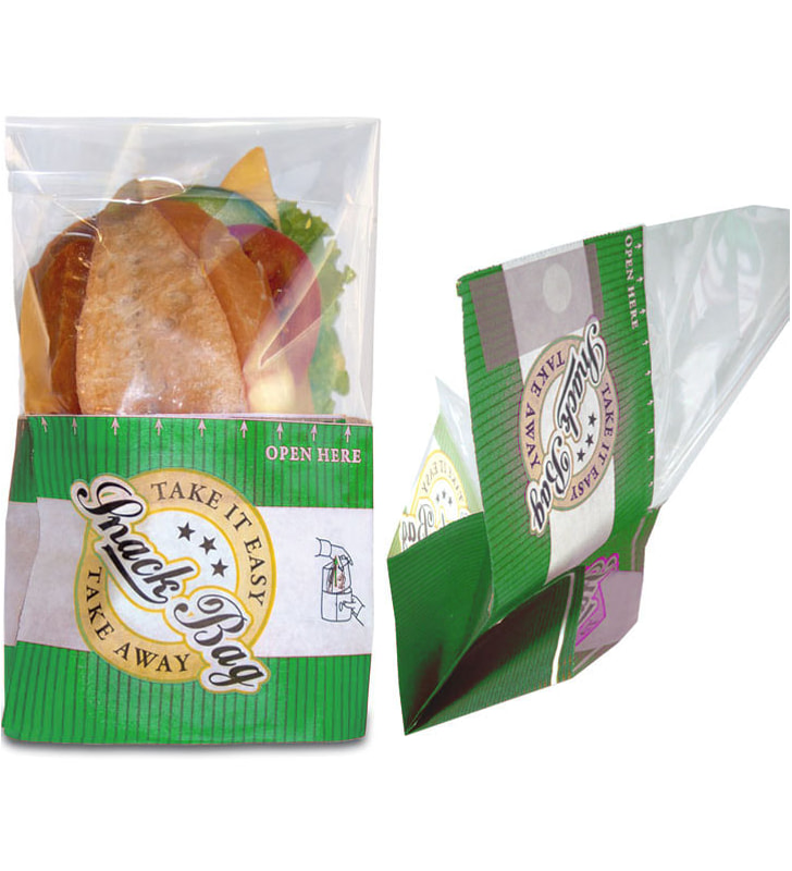 Sandwichbeutel Snack Bag 21.5x8/5x12.5 cm + 10 cm Klappe