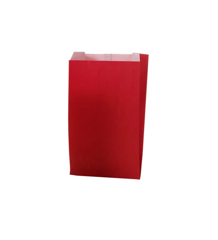 Seitenfaltenbeutel Papier uni rot 120+45x200 mm R17022X Gr. XS