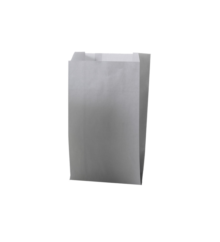 Seitenfaltenbeutel Papier uni silber 120+45x200 mm, R17025X Gr. XS