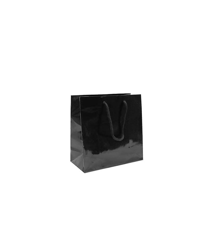Kordeltasche Black laminated 16x8x16