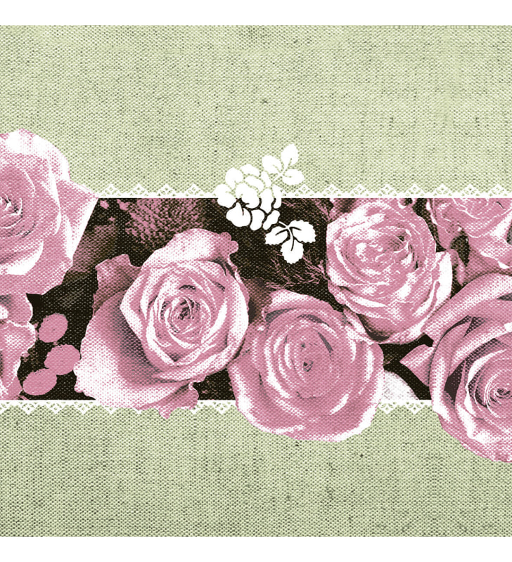 Servietten Airlaid Lovely Roses rosa


