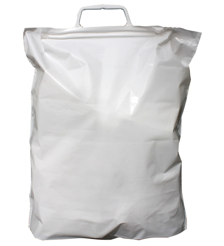 Bügeltragtasche 480x540+ 80 mm weiss Bügeltragtasche 480x540+ 80 mm weiss