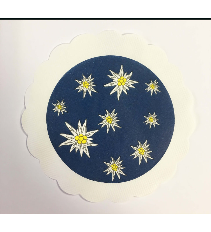 Untersetzer Edelweiss blau Untersetzer Edelweiss blau