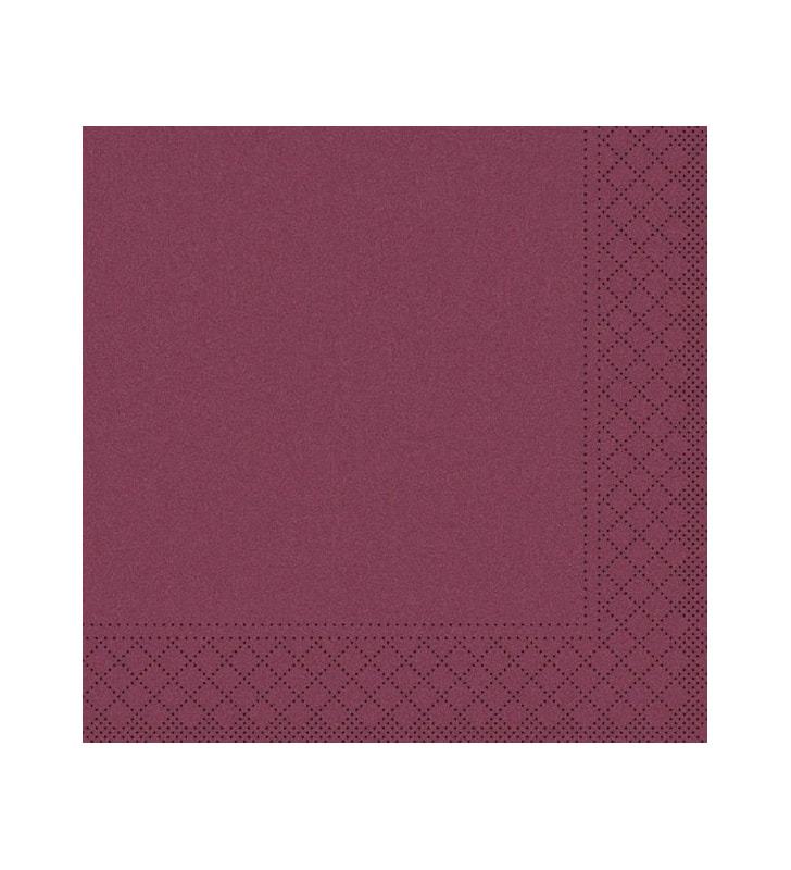 Servietten Papier 24x24 cm 1/4 bordeaux Servietten Papier 24x24 cm 1/4 bordeaux