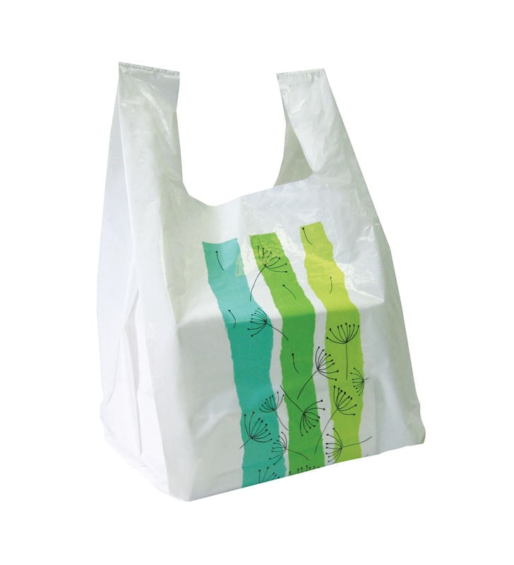 Shopper 250x250x500 mm Streifen hellgrün/grün