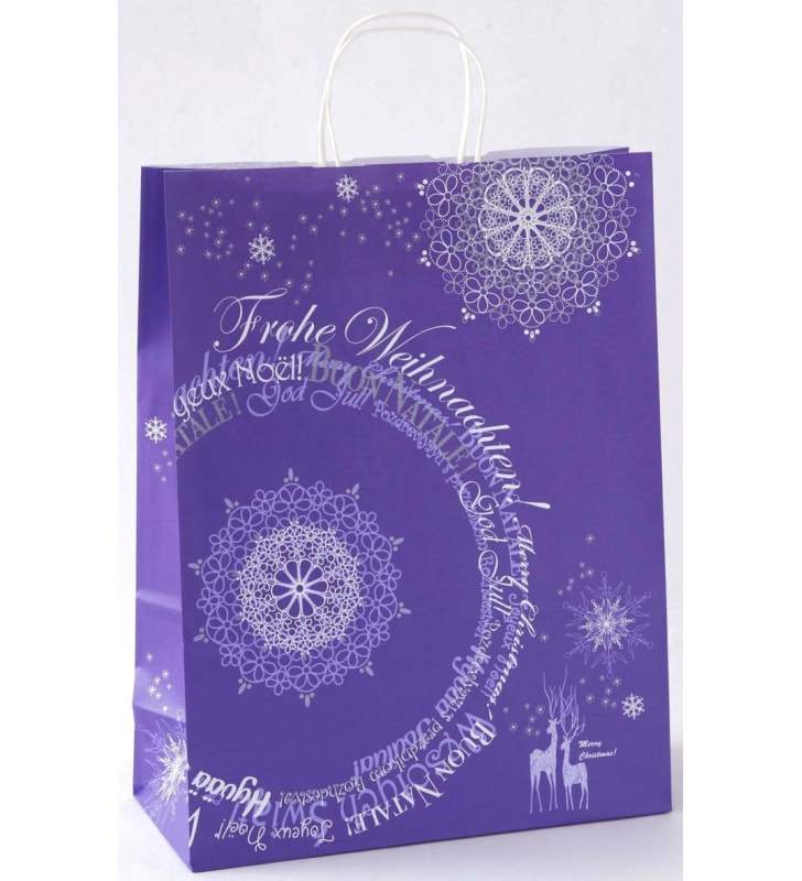 Toptwist Tragtasche Phantasie Weihnacht lila/silber 32x14x42 cm Toptwist Tragtasche Phantasie Weihnacht lila/silber 32x14x42 cm