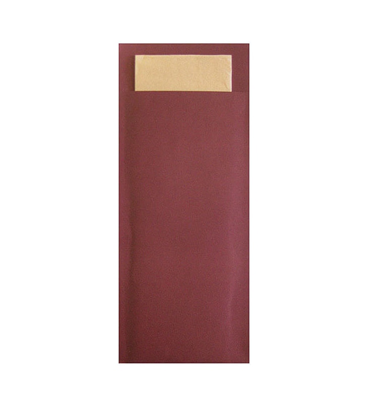 Servietten Bestecktasche Papier Bordeaux/Creme Servietten Bestecktasche Papier Bordeaux/Creme