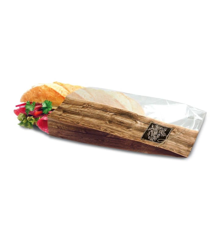 Seitenfaltenbeutel Halb/Halb Enjoy your Meal, 120 x 50 x 280 mm Seitenfaltenbeutel Halb/Halb Enjoy your Meal, 120 x 50 x 280 mm