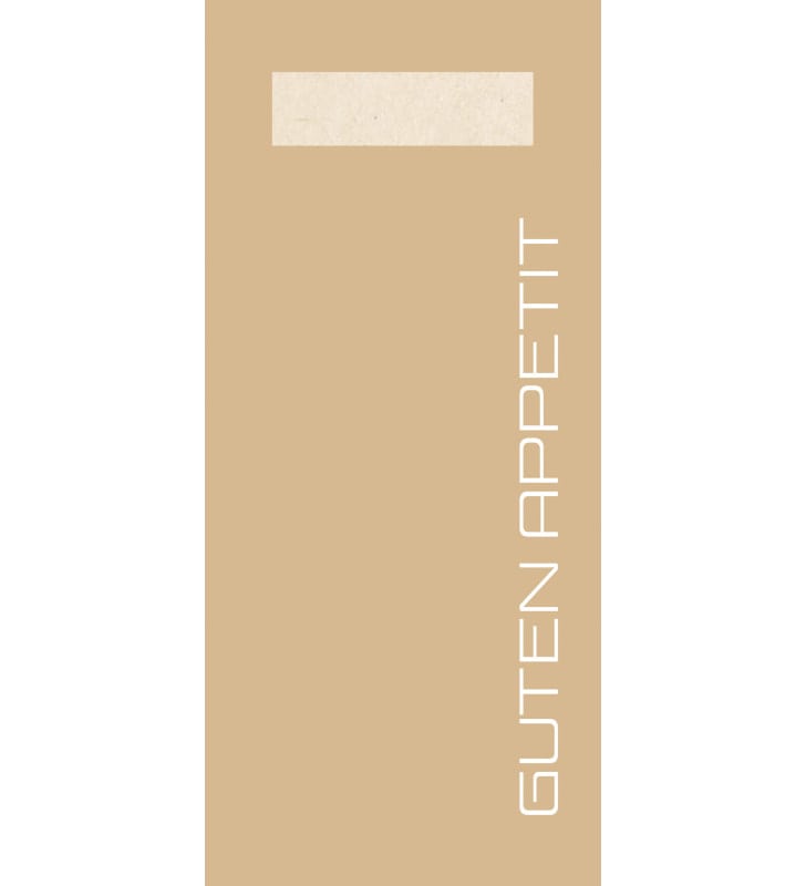 Bestecktasche Papier + Tissue Guten Appetit naturbraun Bestecktasche Papier + Tissue Guten Appetit naturbraun