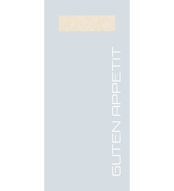 Bestecktasche Papier + Tissue Guten Appetit perlgrau Bestecktasche Papier + Tissue Guten Appetit perlgrau
