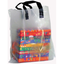 Schlaufentragtasche MDPE natur 400x400+80 mm, 60 my