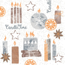 Servietten Airlaid Candle Time grau 