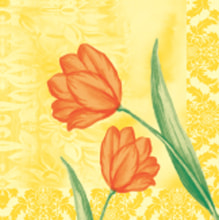 Servietten Airlaid Sally gelb/orange 40x40 cm 1/4 Falz