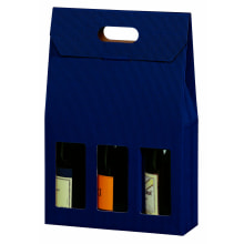 Flaschenkarton für 3 Flaschen blau