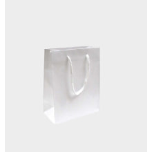 Kordeltasche white laminated 20x10x25 cm