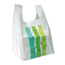 Shopper 250x250x500 mm Streifen hellgrün/grün