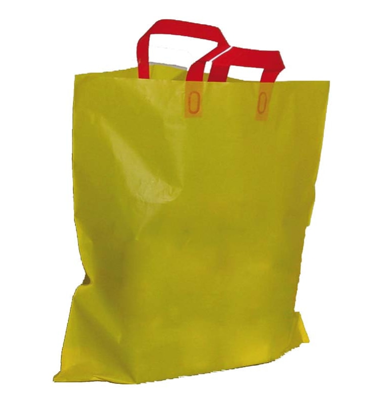 Schlaufentragtasche MDPE gelb 400x400+80 mm 