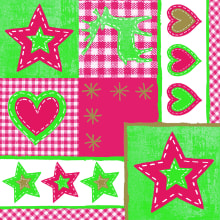 Servietten Airlaid Lotta rot/grün