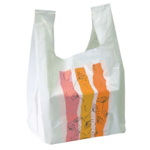 Shopper 250x250x500 mm Streifen orange/gelb