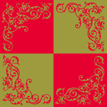 Servietten Airlaid Gold-Rot Pomp