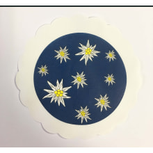 Untersetzer Edelweiss blau