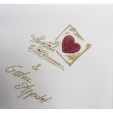 Servietten Airlaid Herzlich Willkommen 40x40 cm 1/4 Falz