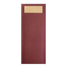 Servietten Bestecktasche Papier Bordeaux/Creme