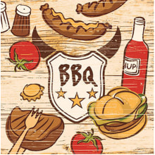 Servietten Airlaid Barbeque 40x40 cm 1/4 Falz