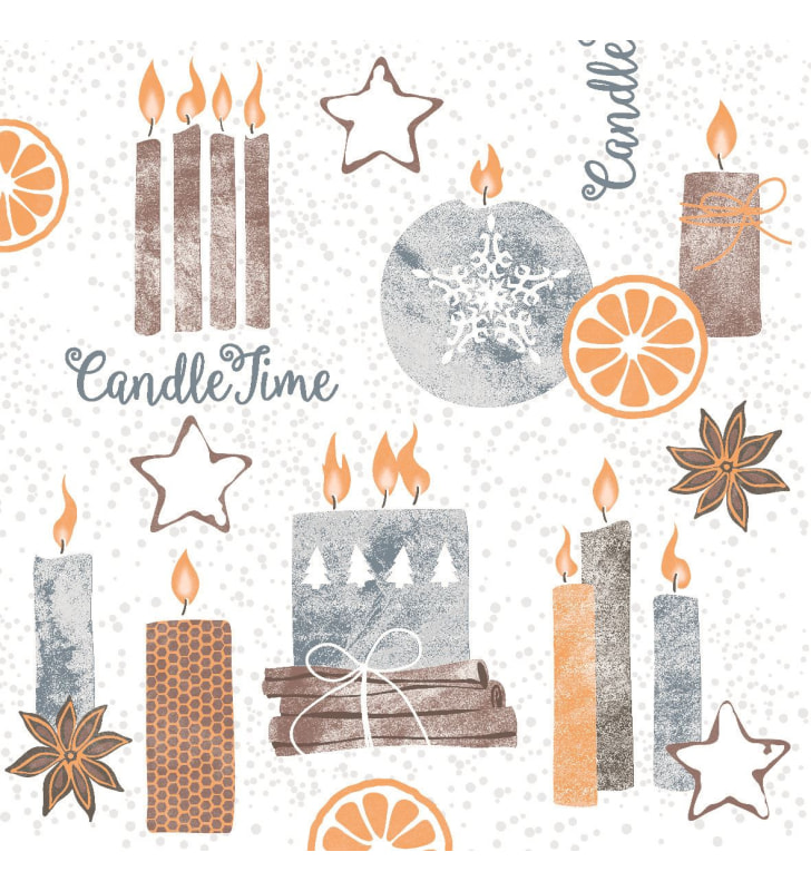 Servietten Airlaid Candle Time grau 