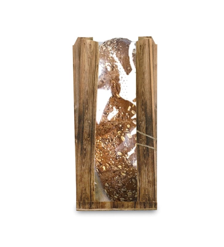 Seitenfaltenbeutel mit Sichtstreifen Enjoy your Meal, 160 x 87 x 320 mm