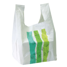 Shopper 310x310x600 mm Streifen hellgrün/grün