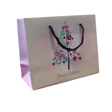 Kordeltasche Weihnachten Merry Christmas 220x100x180+45 mm 