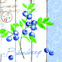 Servietten Airlaid Blueberry 40x40 cm 1/4 Falz